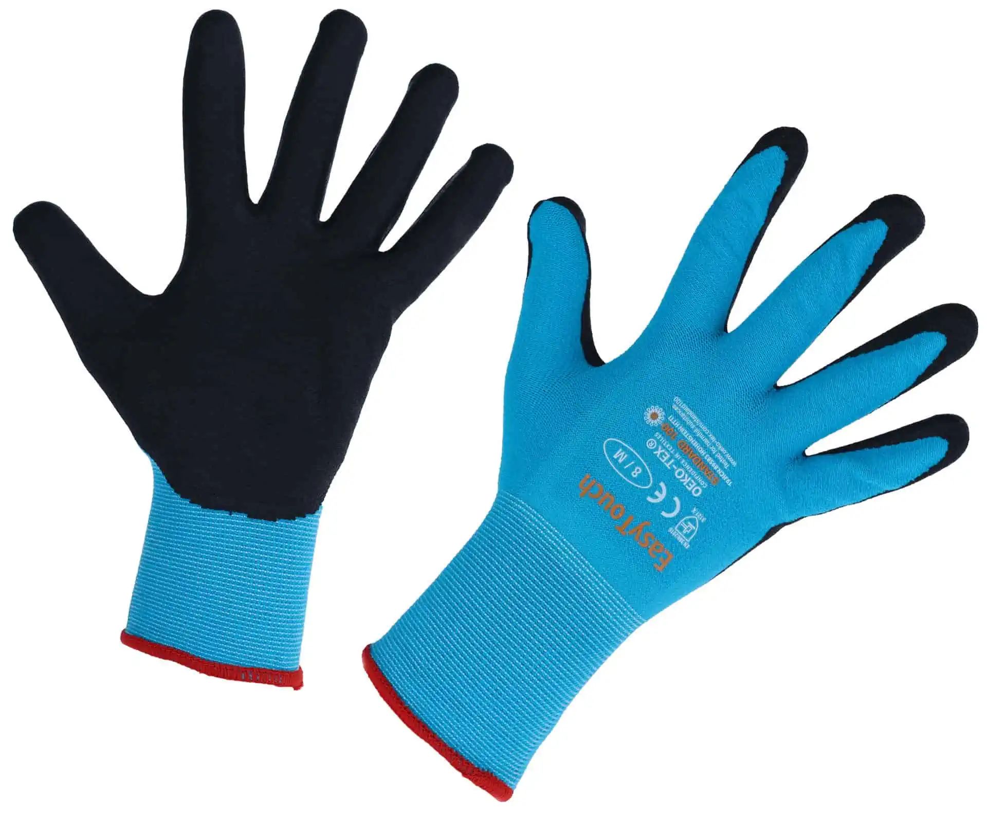 Gant EasyTouch Kerbl, bleu, tricot fin compatible écran tactile, 9/L