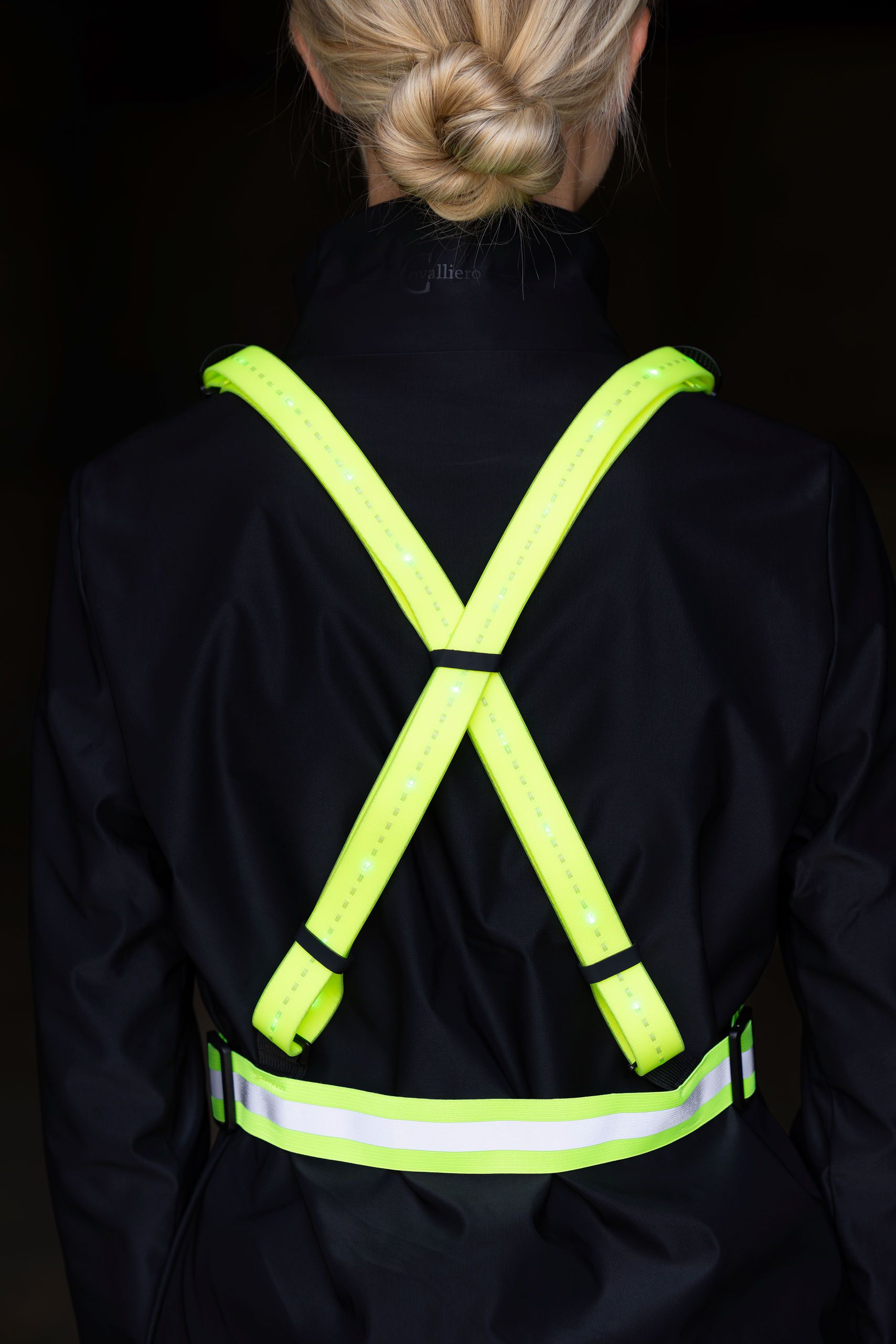 high-visibility, safety-vest, reflective, neon-yellow, back-view