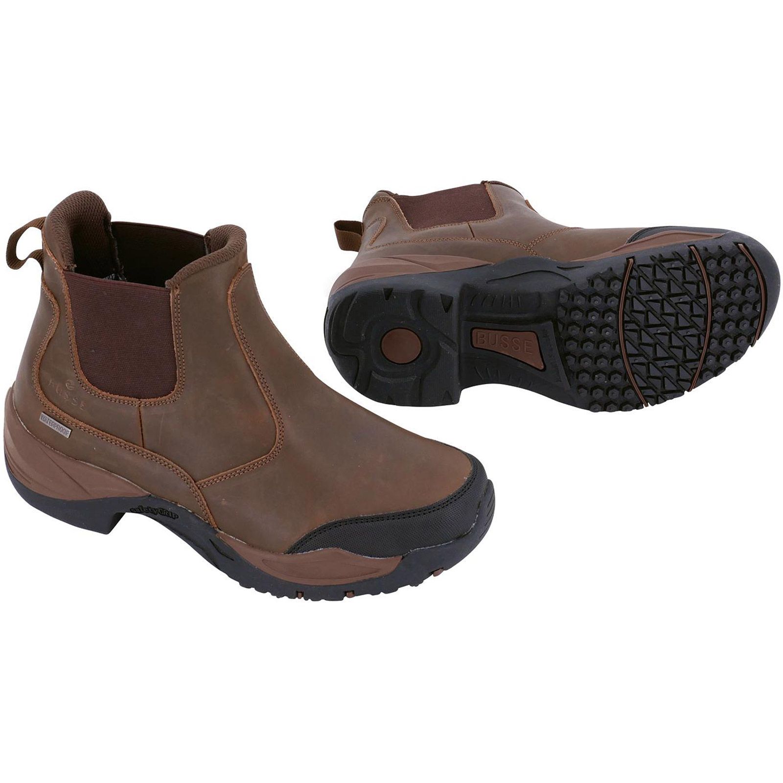 BUSSE Jodhpur Ankle Boots ATLANTA, Leather Riding Boots Brown