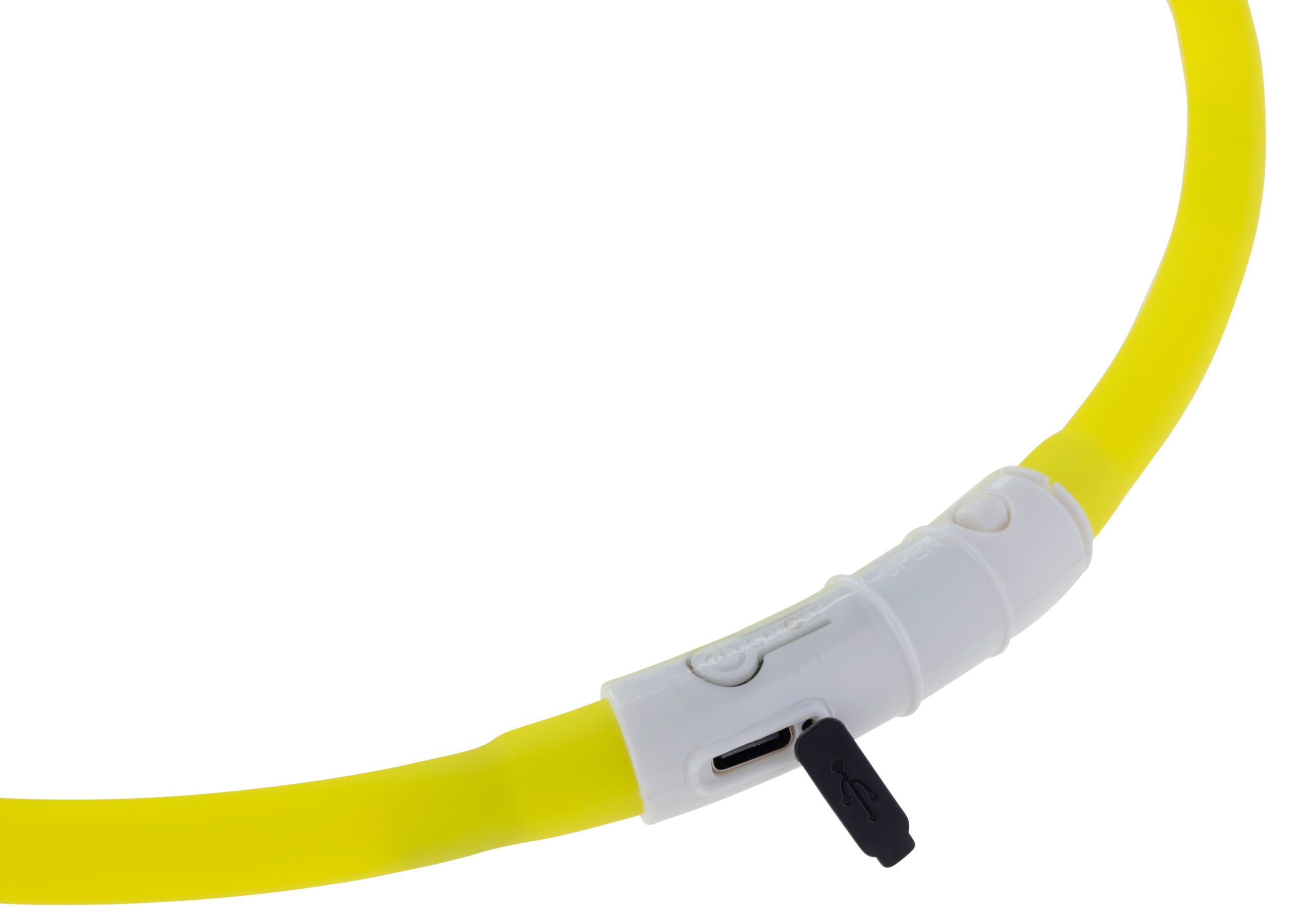 Covalliero Colier Luminos LED pentru Cai, 150 cm, Galben, detaliu, racord