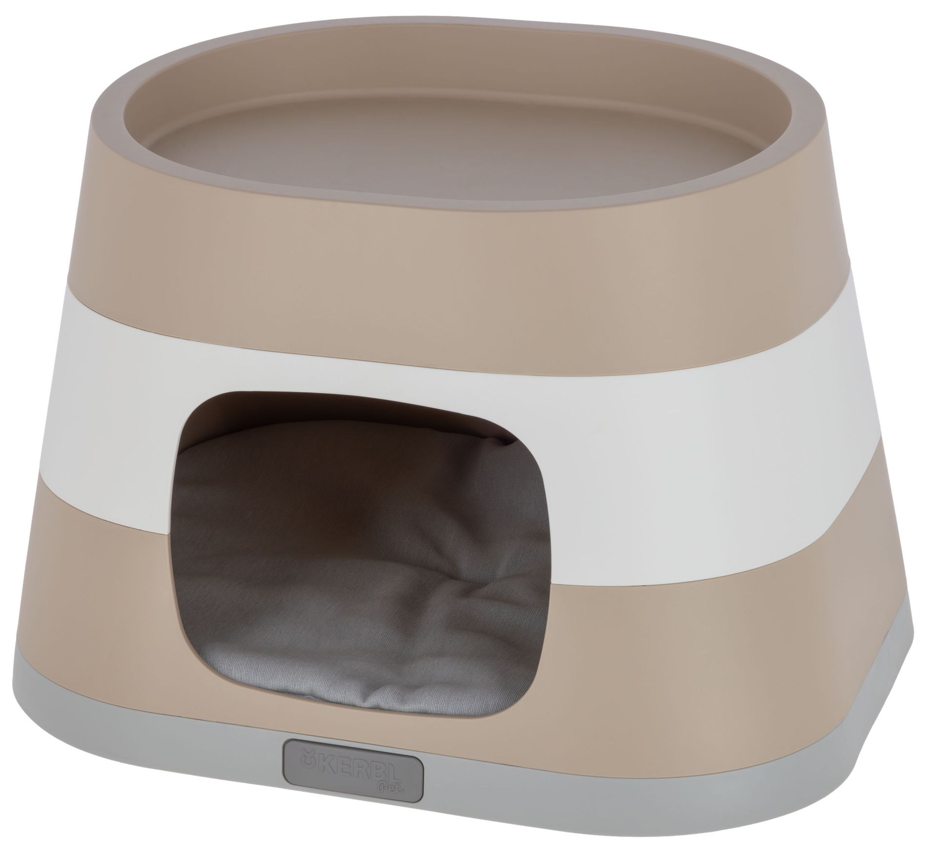Kerbl Bianca Cat Cave with Cushion, 58 x 38 x 35 cm, Grey-White