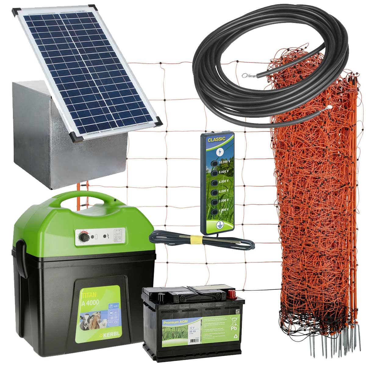 Kit recinto elettrico fotovoltaico per pecore e capre TITAN A 4000