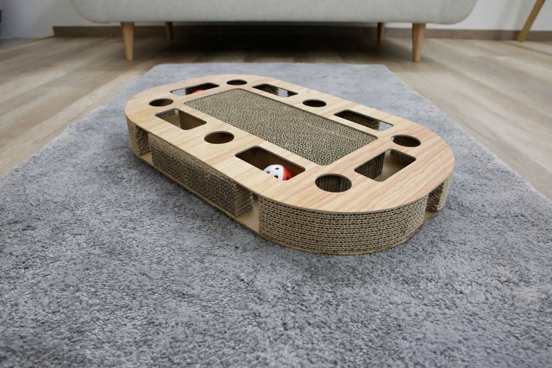 Kerbl Planche à Gratter Ovalo pour Chat avec Herbe à Chat, 52 x 31 x 8,5 cm