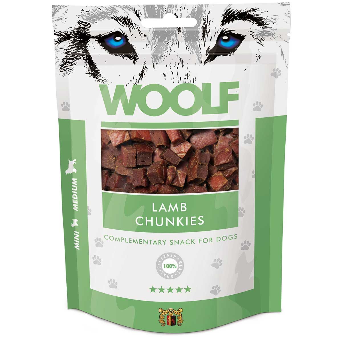 Woolf Dog Treat Lamb Chunkies, confezione
