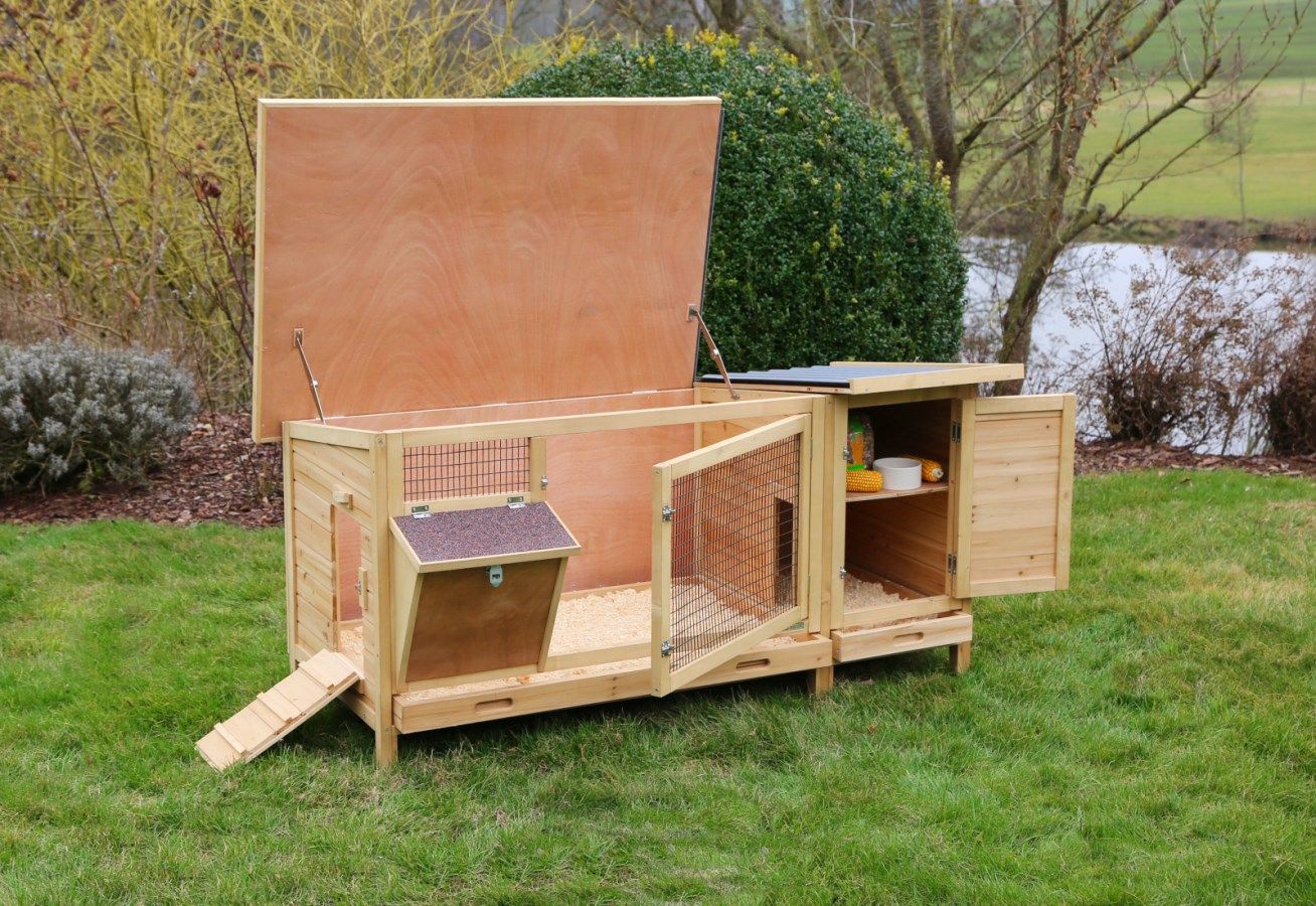 Holzstall, Tiergehege, Kaninchenstal, outdoor enclosure, Grit feeder