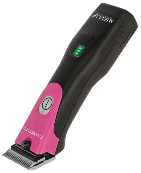 Aesculap Favorita CLi Cordless Clipper Pink with Attachment Comb Set, side view