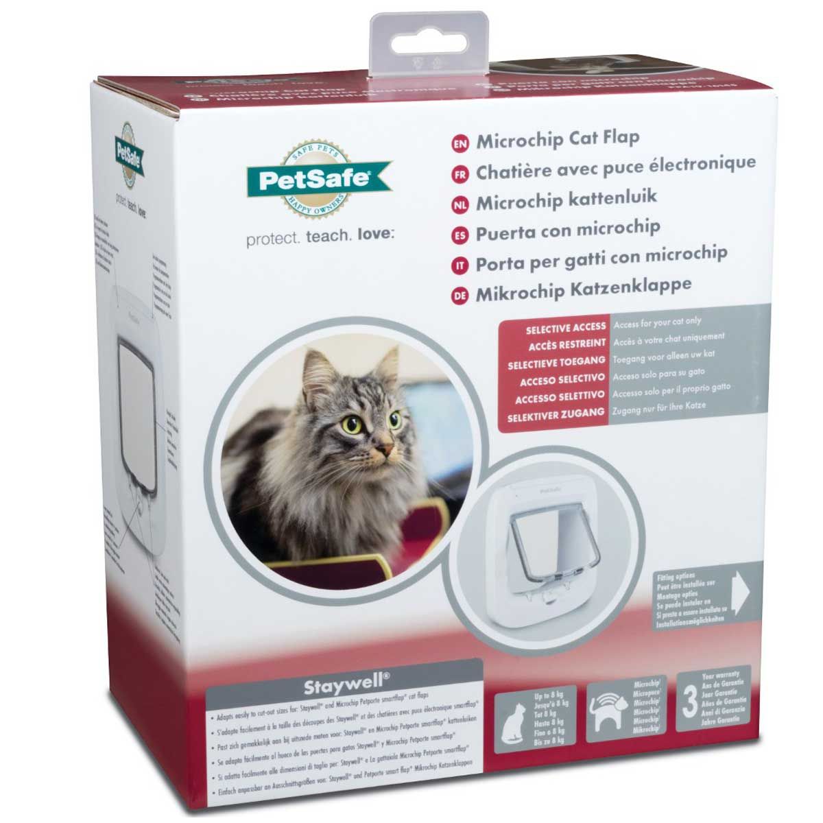 PetSafe PETPORTE Microchip Katzenklappe mit 4-Wege-Verriegelung, Verpackung