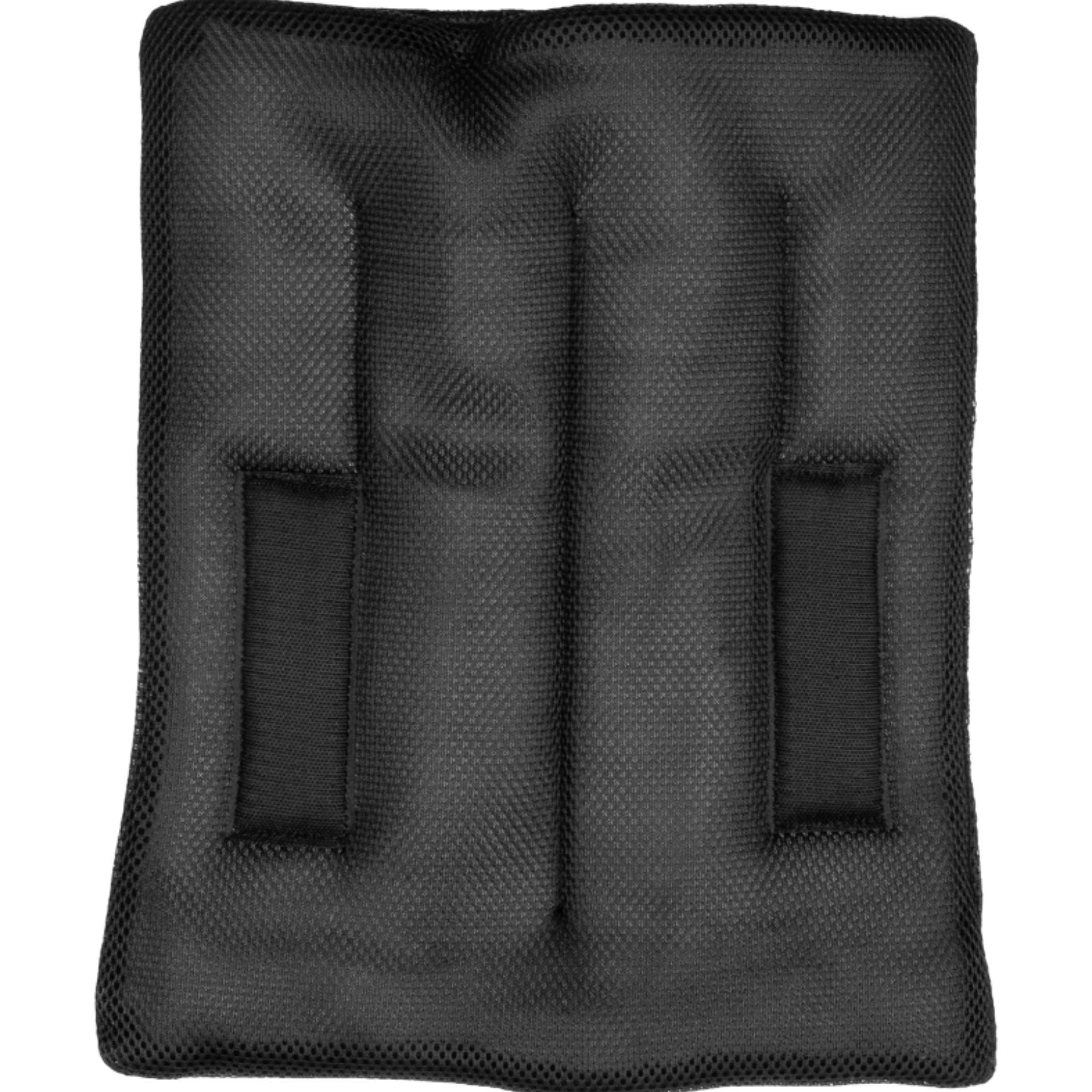 backpack, padded, shoulder strap, mesh, black