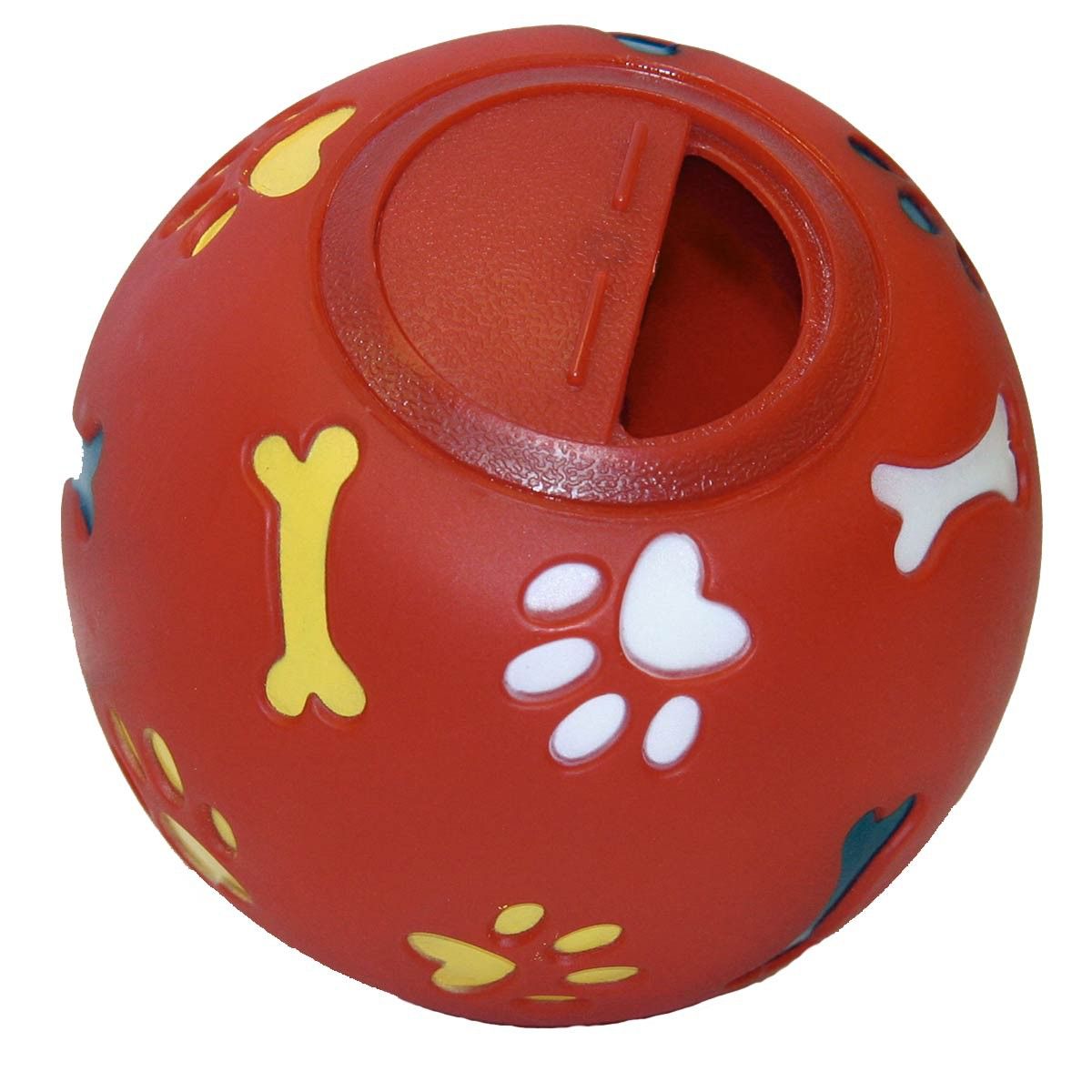 Kerbl Dog Snack Ball, Red Ø 11cm Treat Dispensing Toy, detail view