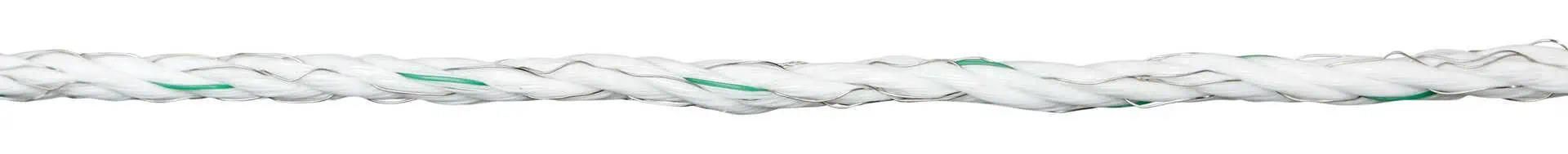 Kerbl TITAN elrep 6 mm, 200 m, vit/grön, 3x koppar + 3x rostfritt stål