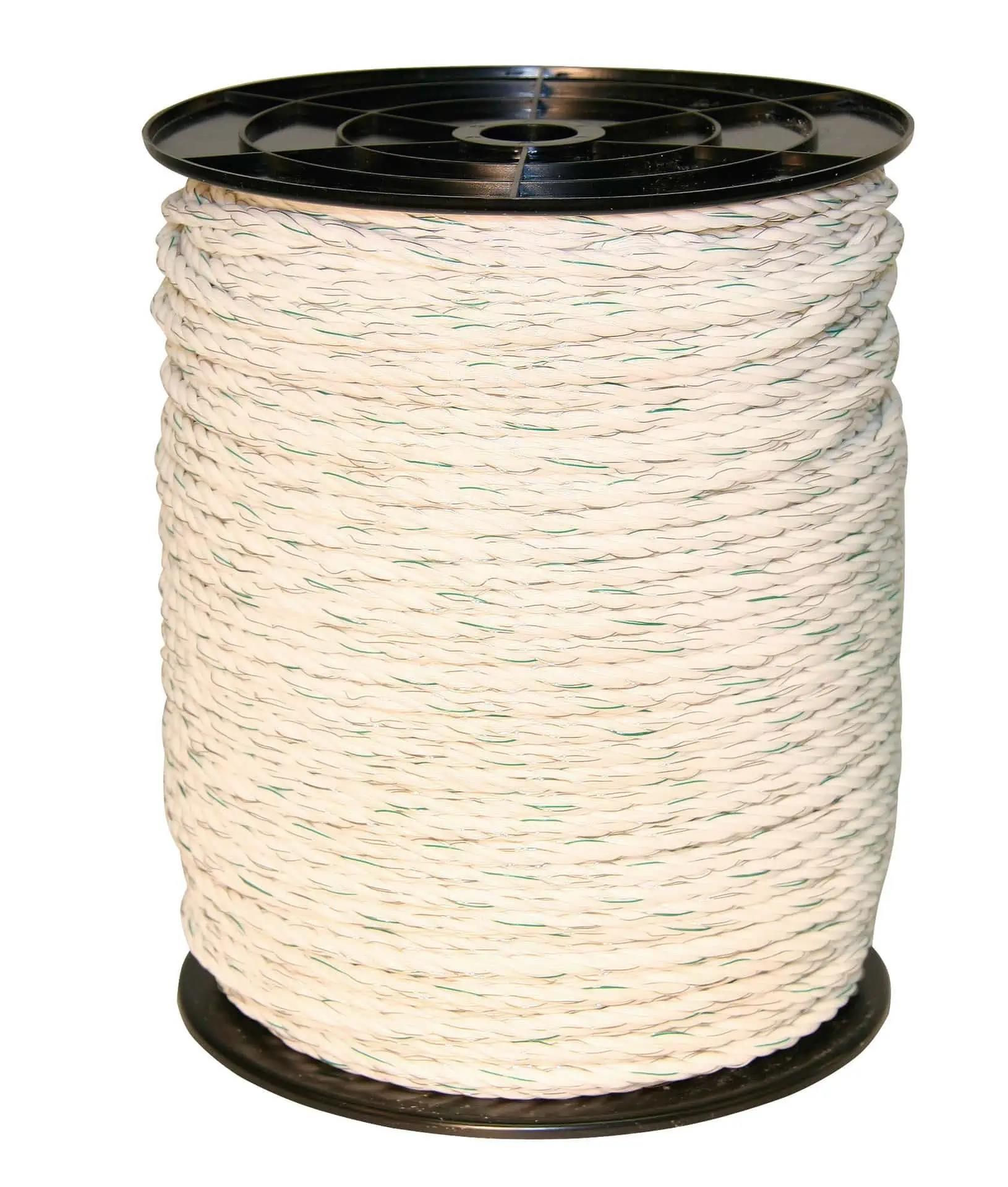Kerbl TITAN elrep 6 mm, 200 m, vit/grön, 3x koppar + 3x rostfritt stål