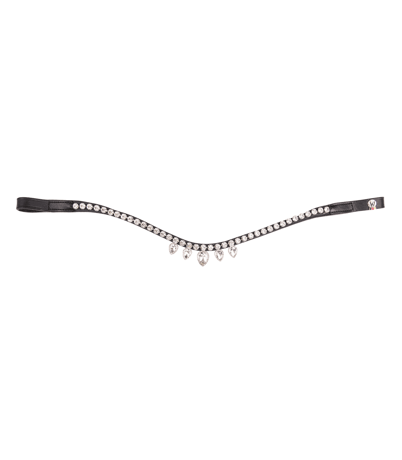 Waldhausen X-Line Diadème Frontal, Frontal en Cuir avec Strass, Cheval
