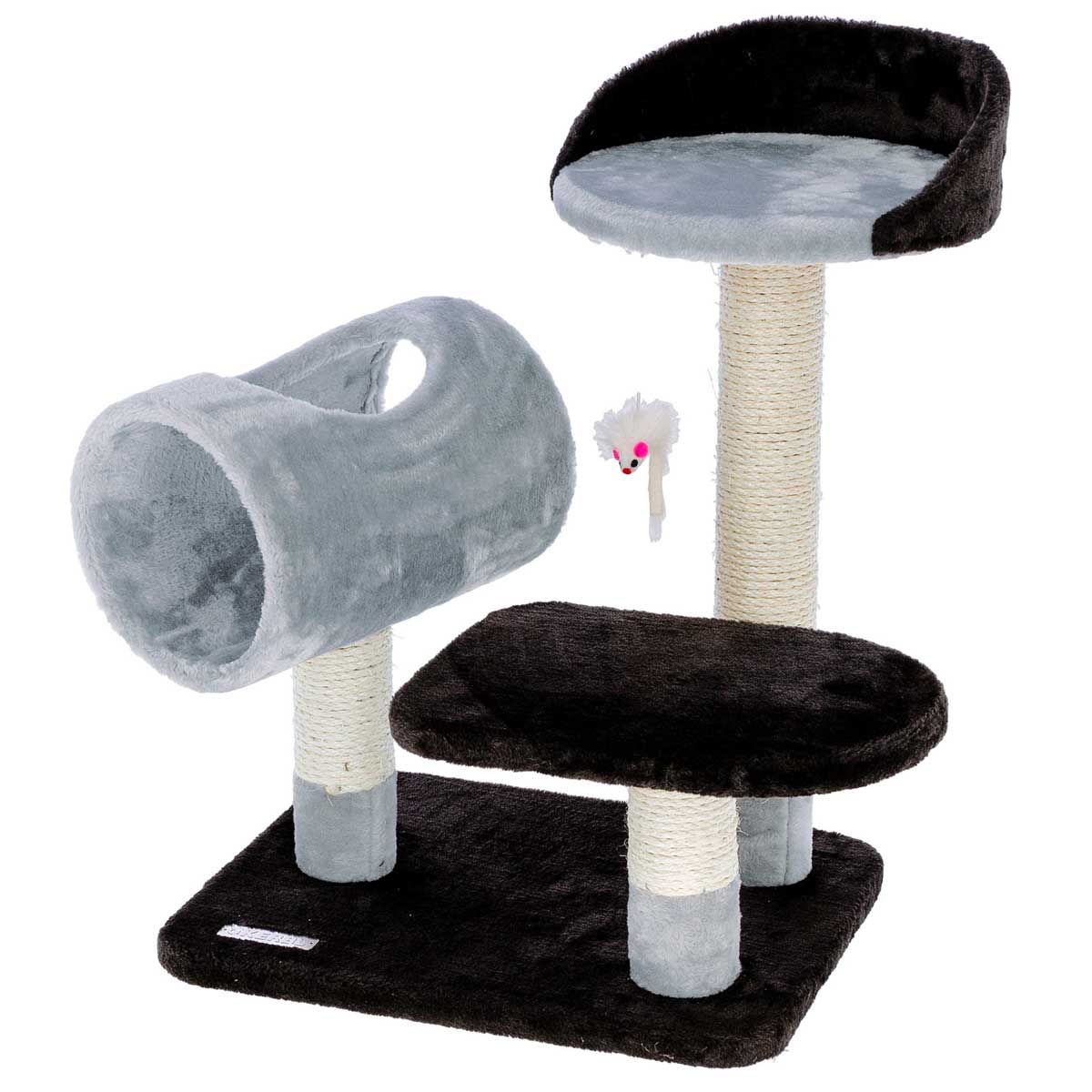 Kerbl Arbre à chat MOON avec tunnel, 2 zones de repos et souris jouet