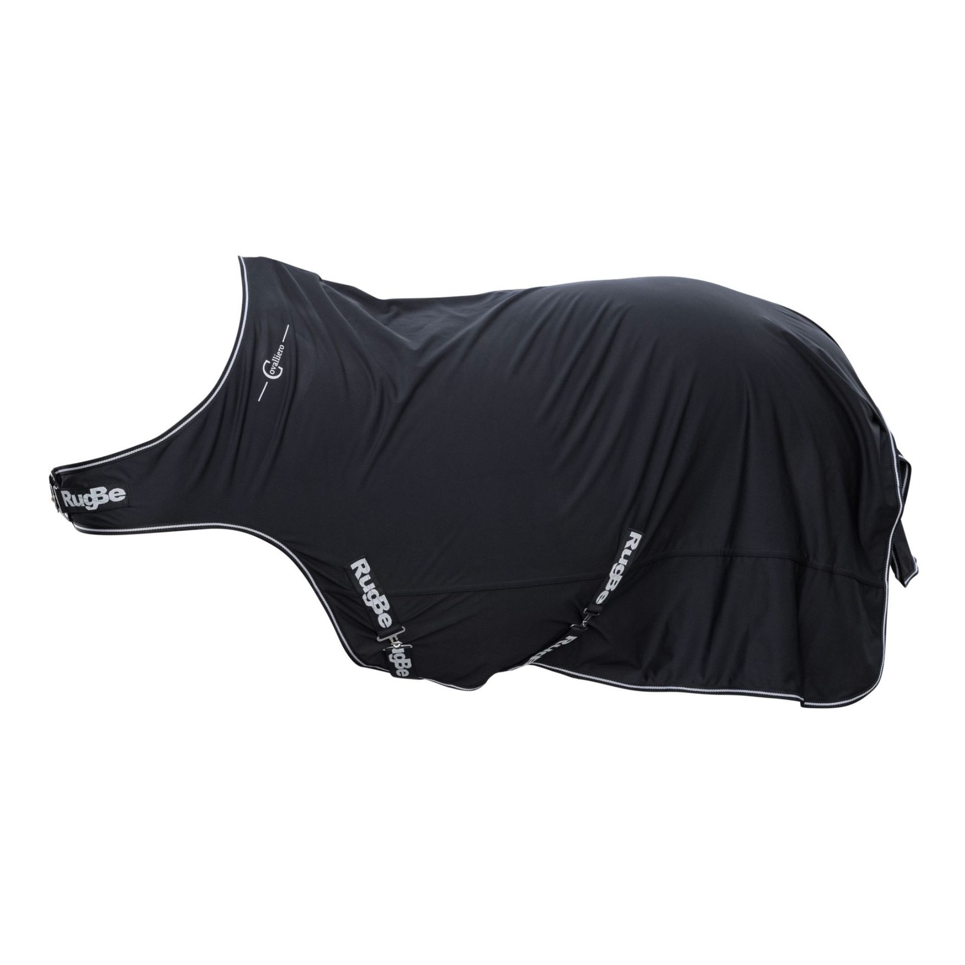 Covalliero Coperta per maneggio RugBe nera, impermeabile con fodera in pile