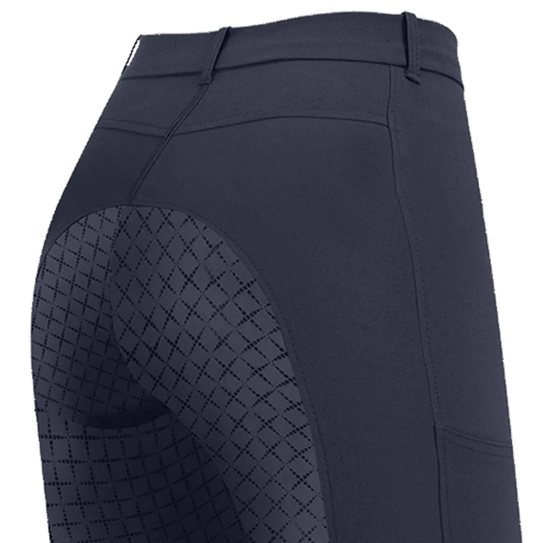 Pantalon d'équitation ELT Micro Sport en silicone, fond intégral, bleu nuit, 46