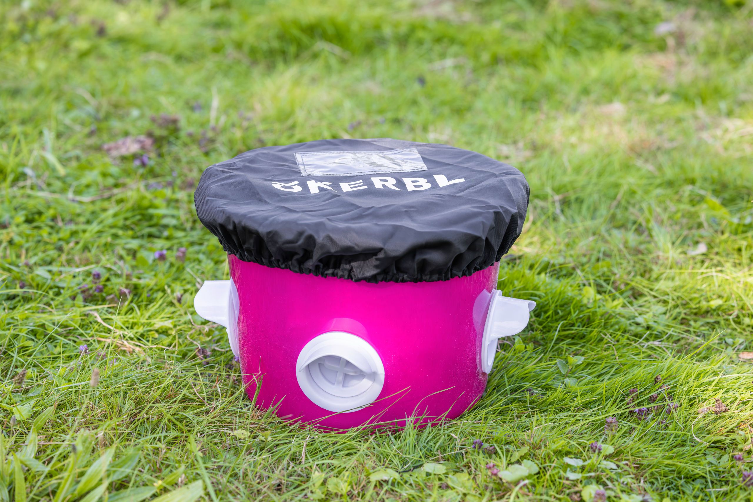 pink container, garden pot, plastic pot, stovetop?, covering not required