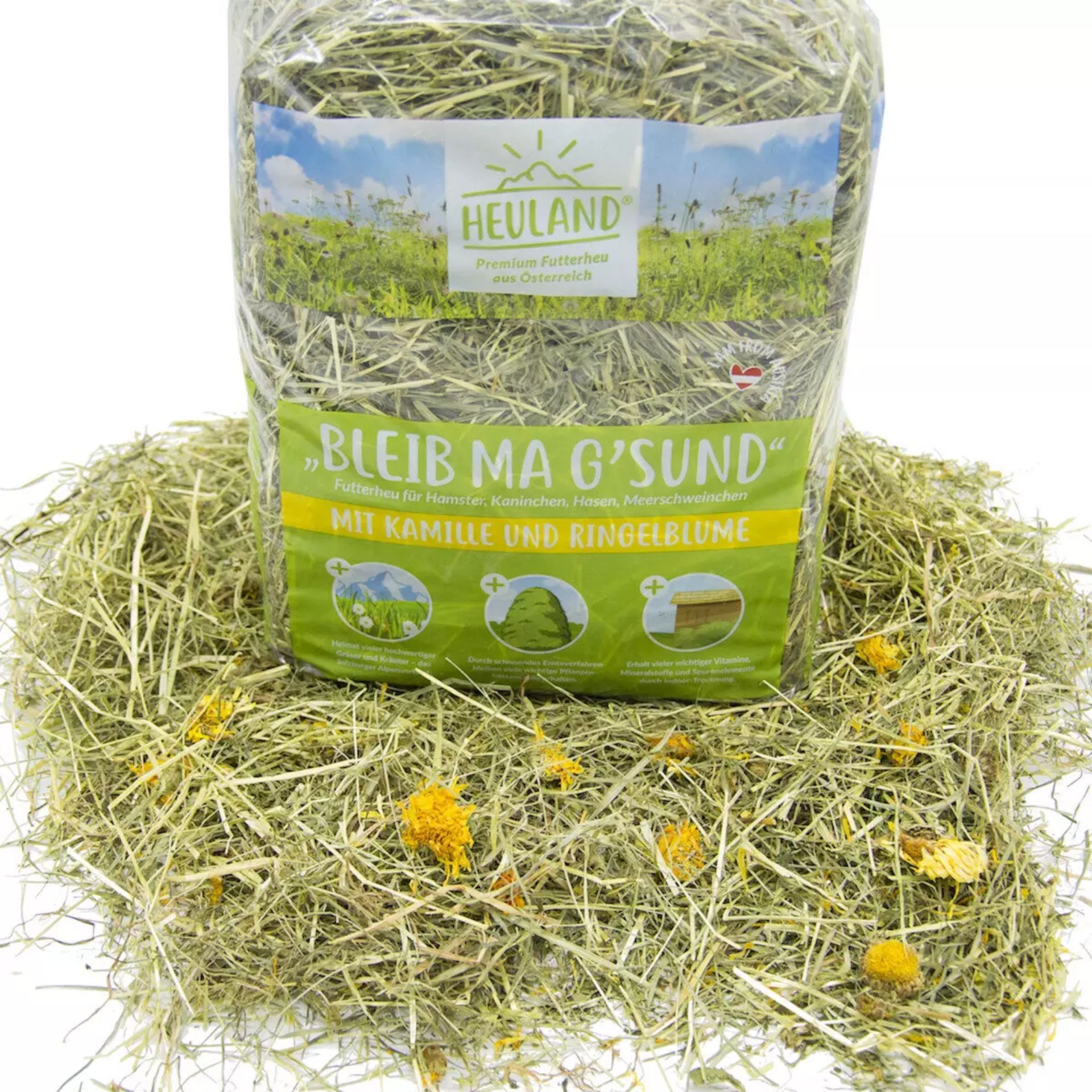 Foin calendula & camomille Heuland " Bleib ma gsund" 0,5 kg, vue de face