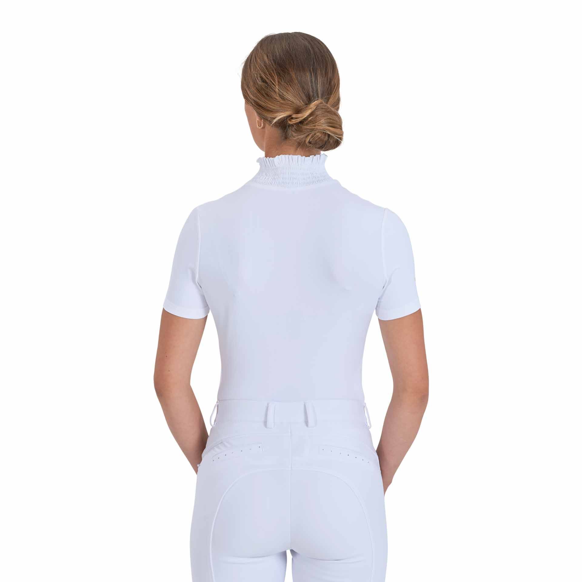 BUSSE Turnier-Shirt SILEDA Damen, gesmokter Kragen, Rückansicht
