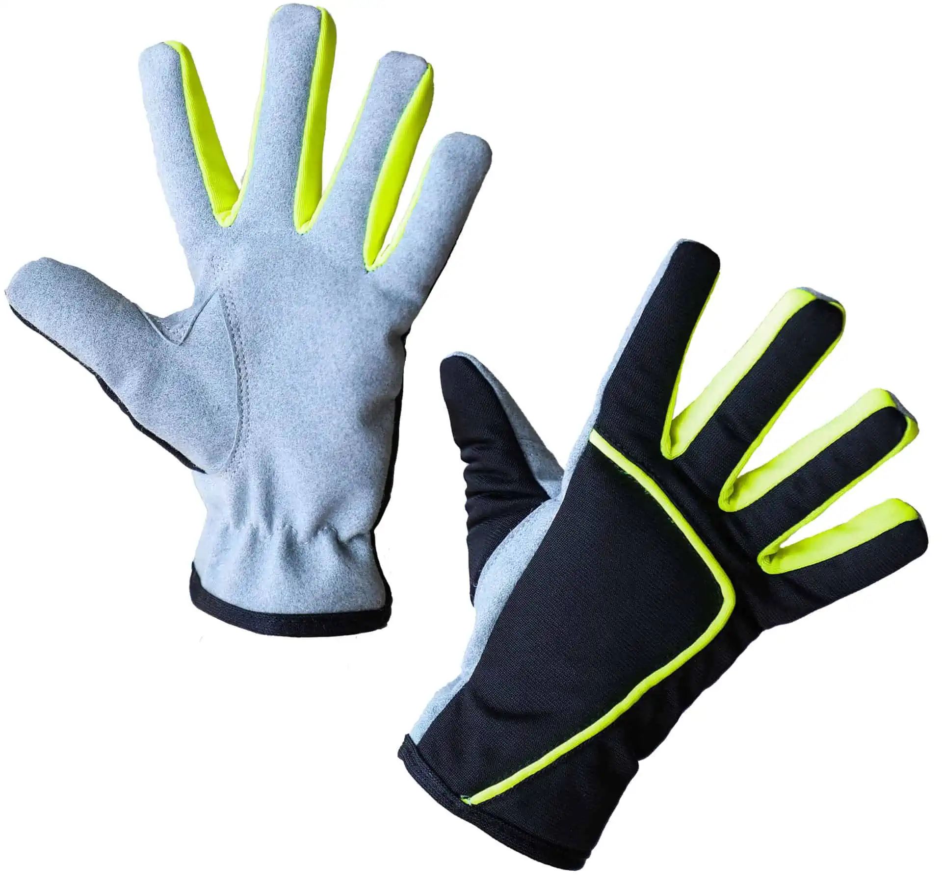Kerbl Kinderhandschuh Joy 8-11 Jahre offene Stulpe, schwarz-neon