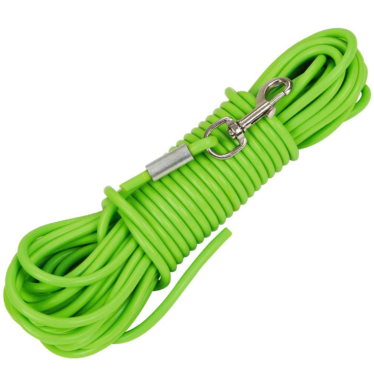 Kerbl Lesă de Tracțiune PVC, 15 m Verde cu Carabină