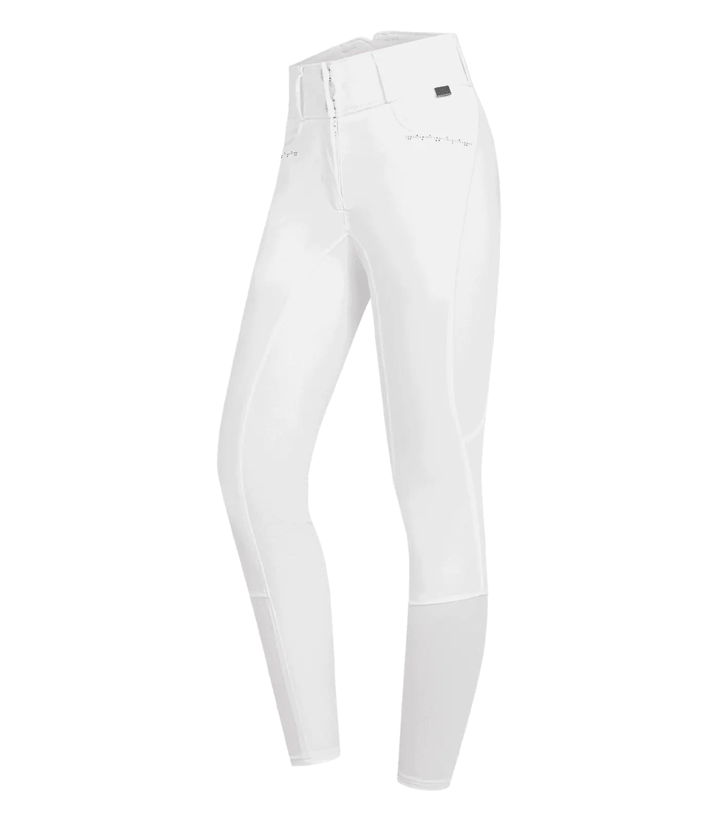 Pantalon d'équitation ELT Mathilda Glam High Waist Fond Silicone, blanc D34