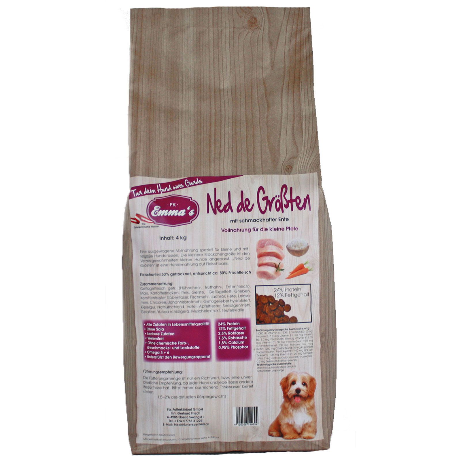Emmas Aliments pour chiens Ned de Largest dry food 4 kg