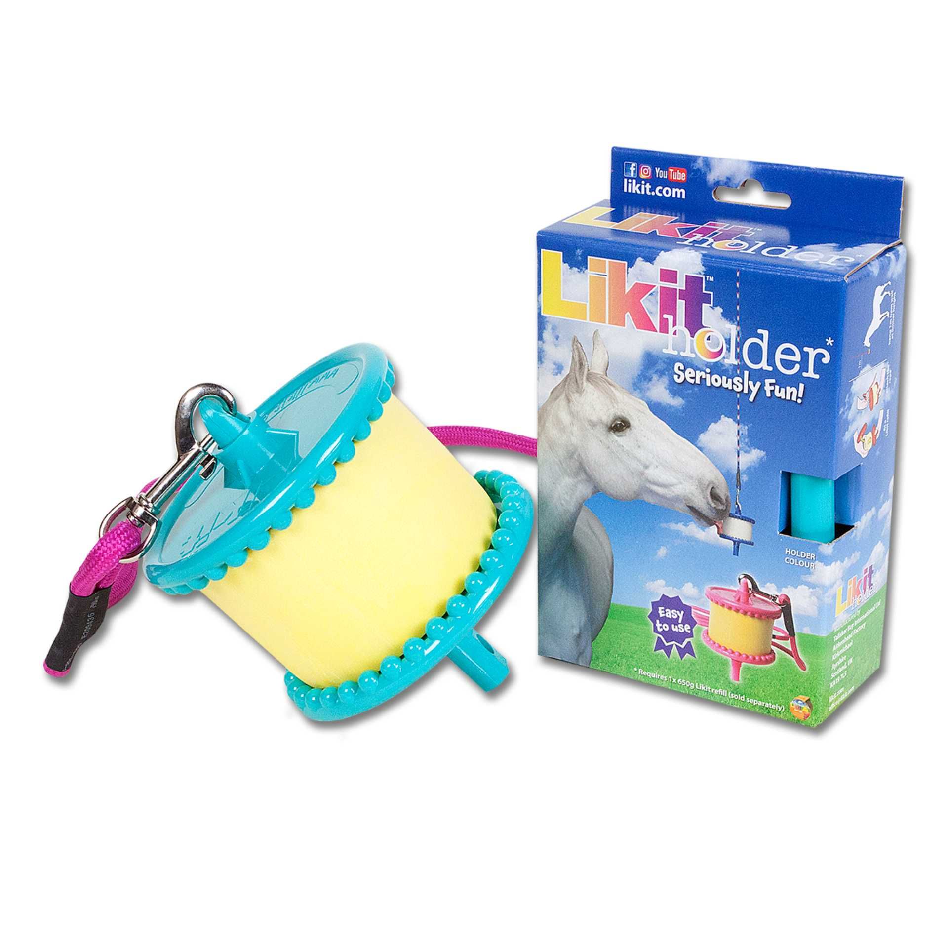 Likit Support pour pierre à lécher, jouet anti-ennui cheval 625 g, aigue-marine