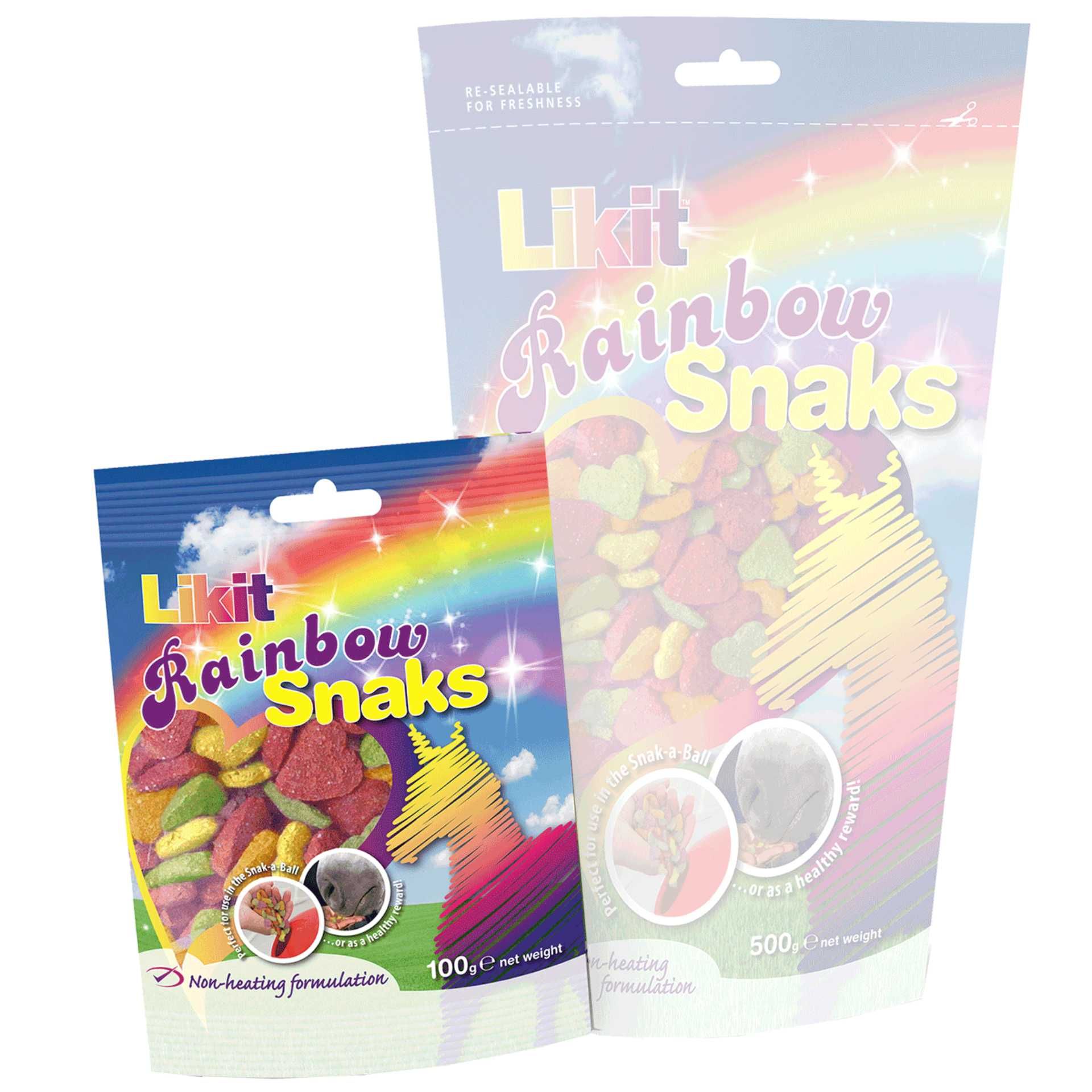 Likit Snaks Rainbow, hjärtformade hästgodis, 100 g, storleksvarianter