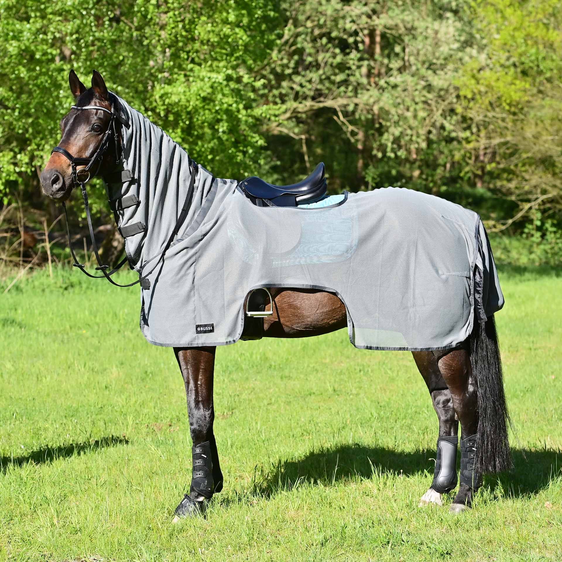 Couvre-reins BUSSE MOSKITO III anti-mouches, tissu filet, 145, gris