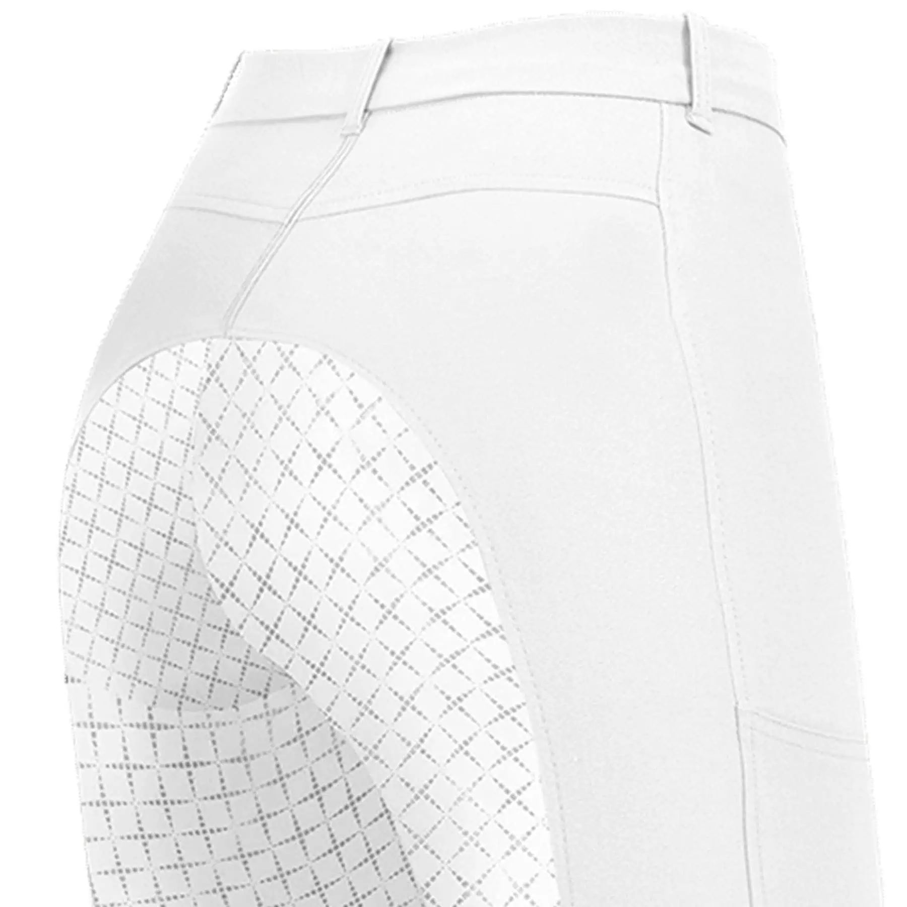 Pantalon d'équitation ELT Micro Sport en silicone, fond intégral, 44, blanc