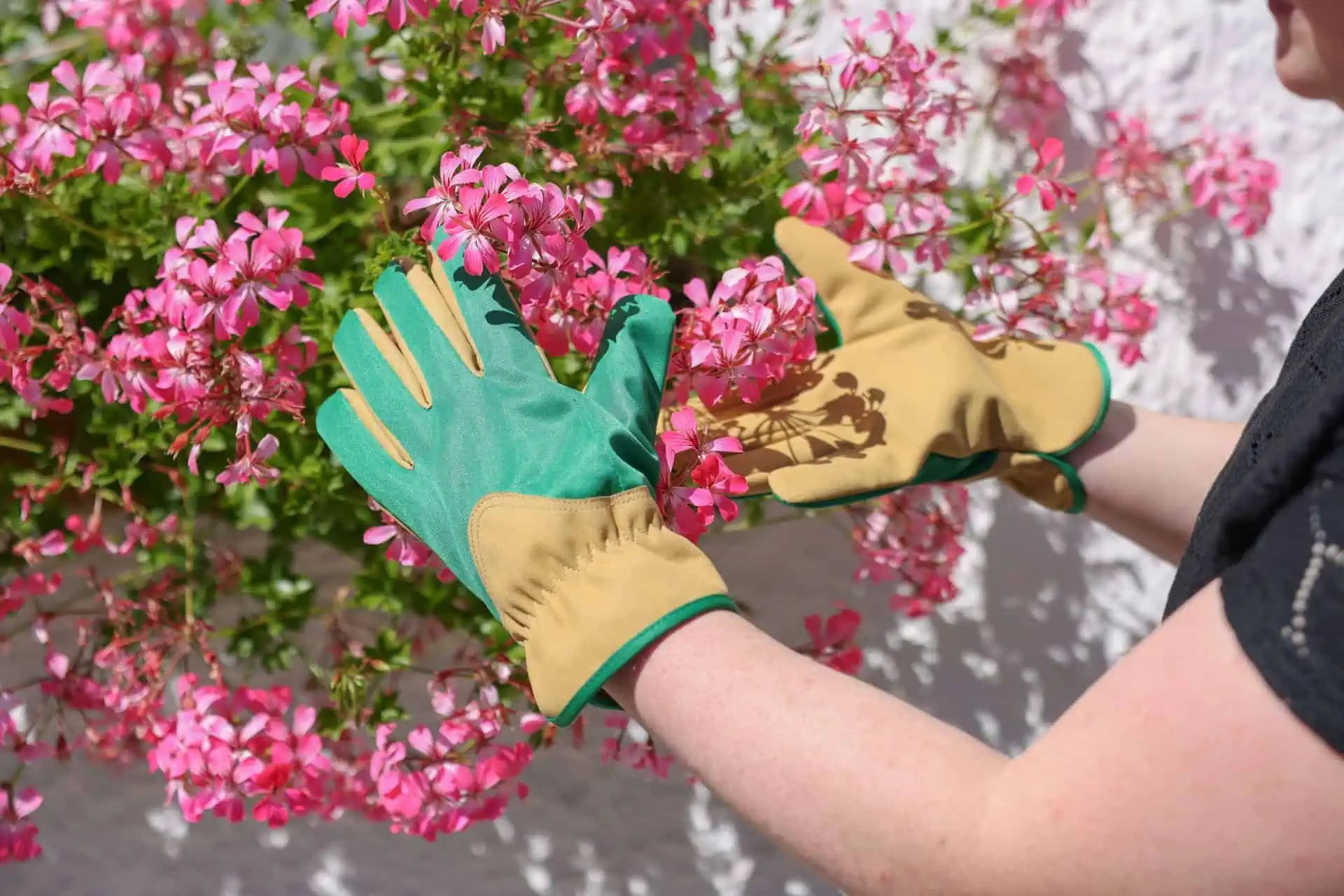Mănuși Gardener microfibră verde-maro