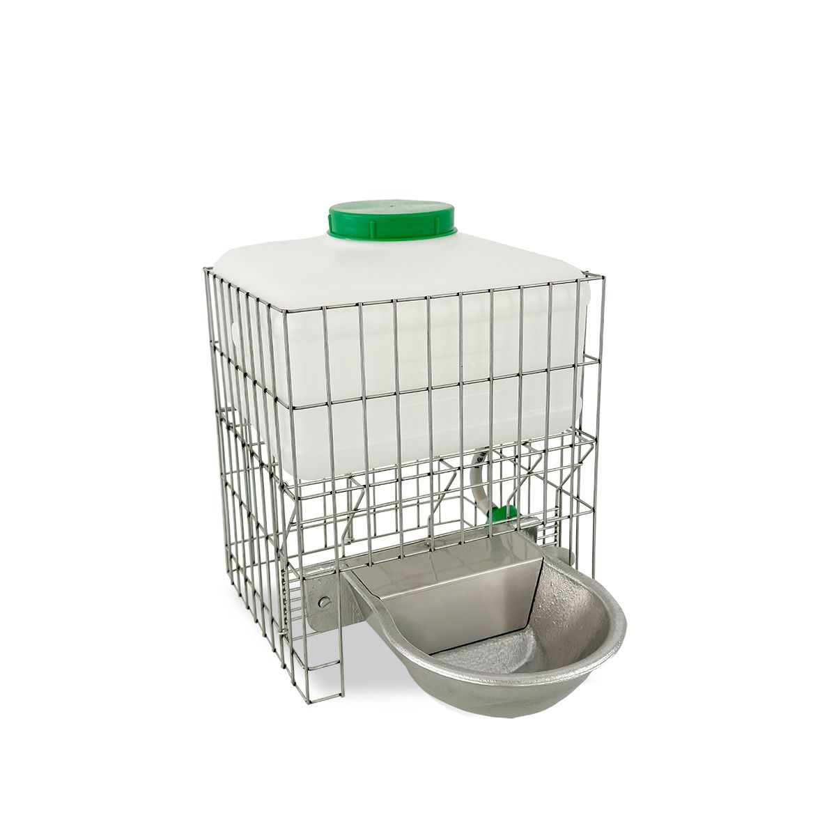 Agrarzone Abreuvoir chien avec bac en aluminium et cage grillagée, 10 L