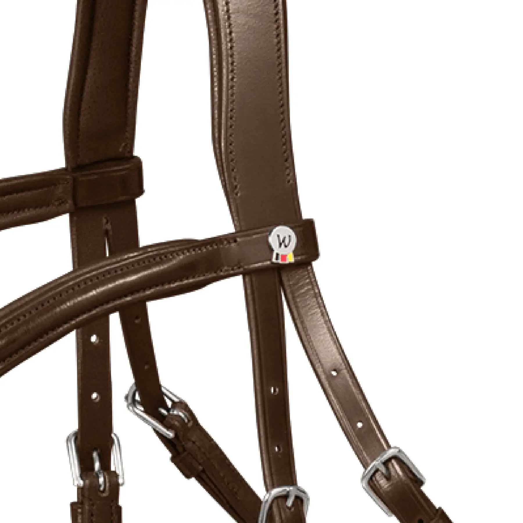 Bridon Waldhausen X-Line Hackamore sans mors, cuir, détail, logo