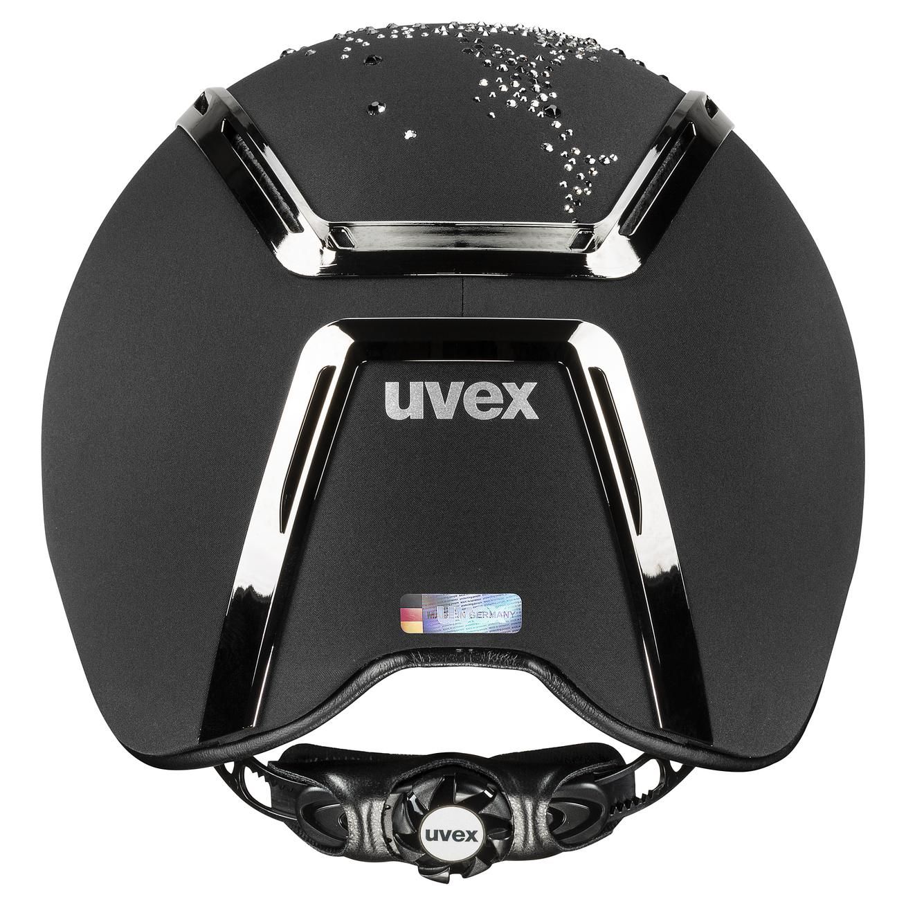 Casco da equitazione uvex exxeed diamond con cristalli Swarovski, vista posteriore