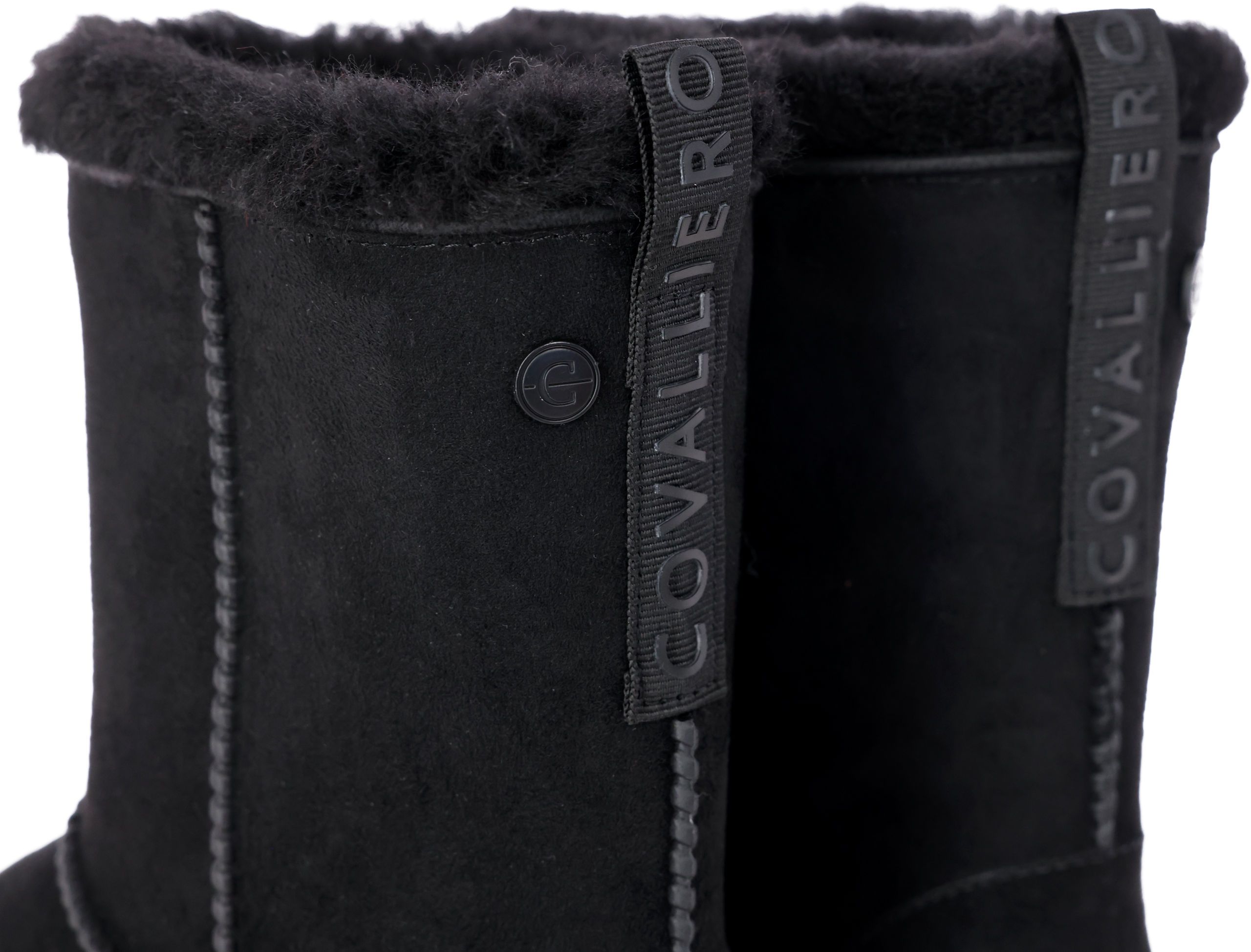 Stiefel, Knöchelstiefel, Schwarz, Fellimitat, Zum Hineinschlüpfen