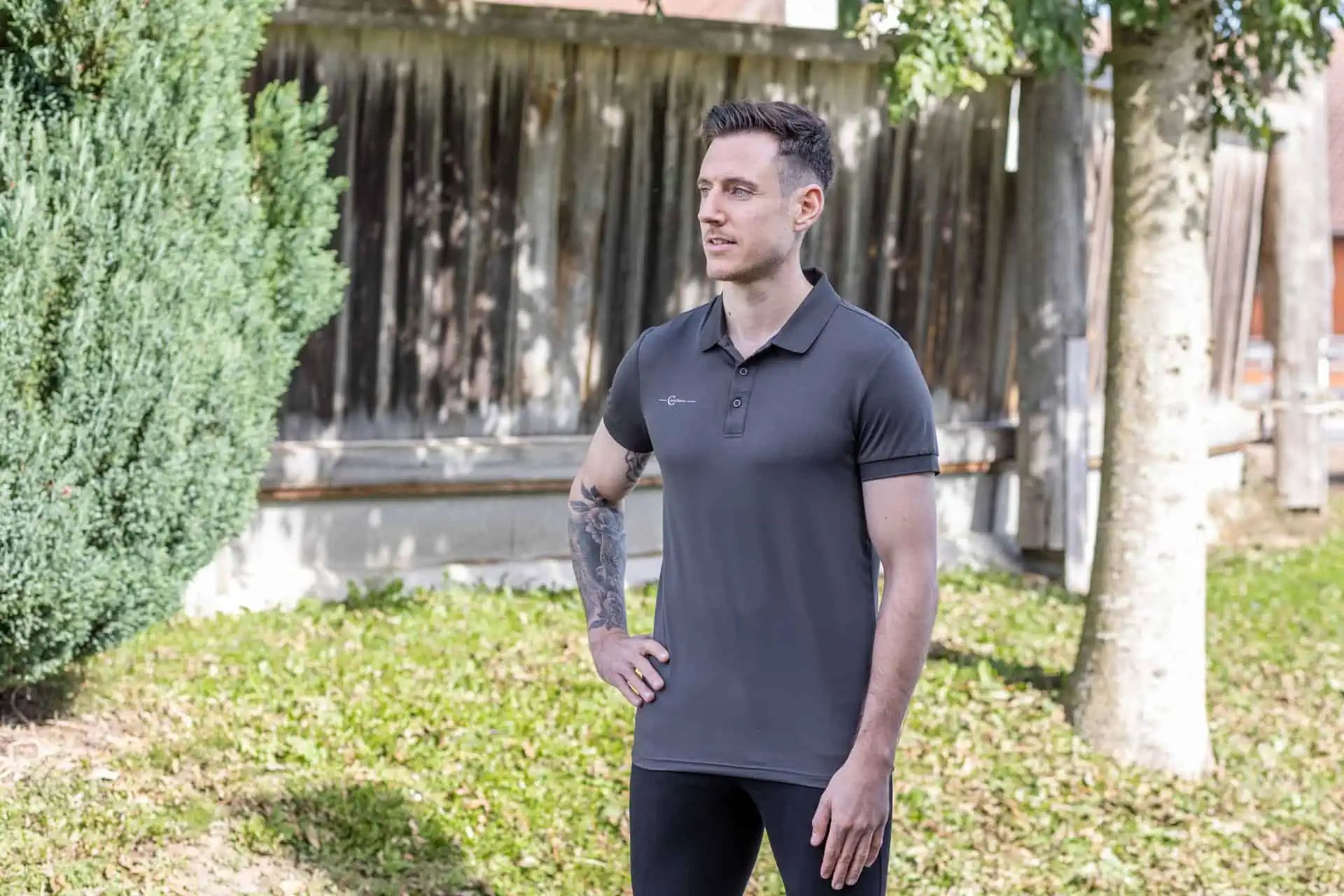 Covalliero Poloshirt Herren, atmungsaktiv, körpernaher Schnitt, Graphit S