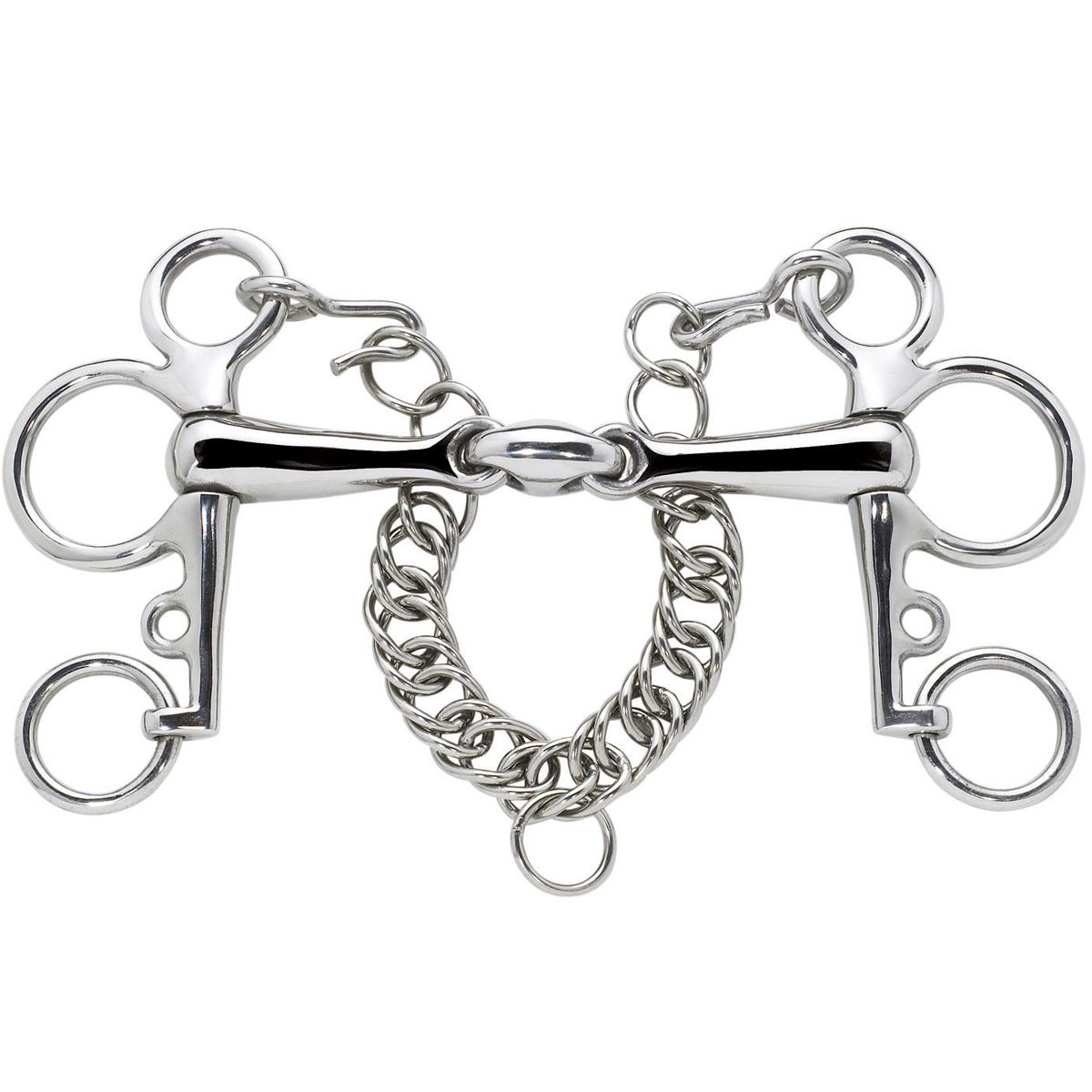 BUSSE Pelham en acier inoxydable doublement cassé 12,5 cm / 17 mm