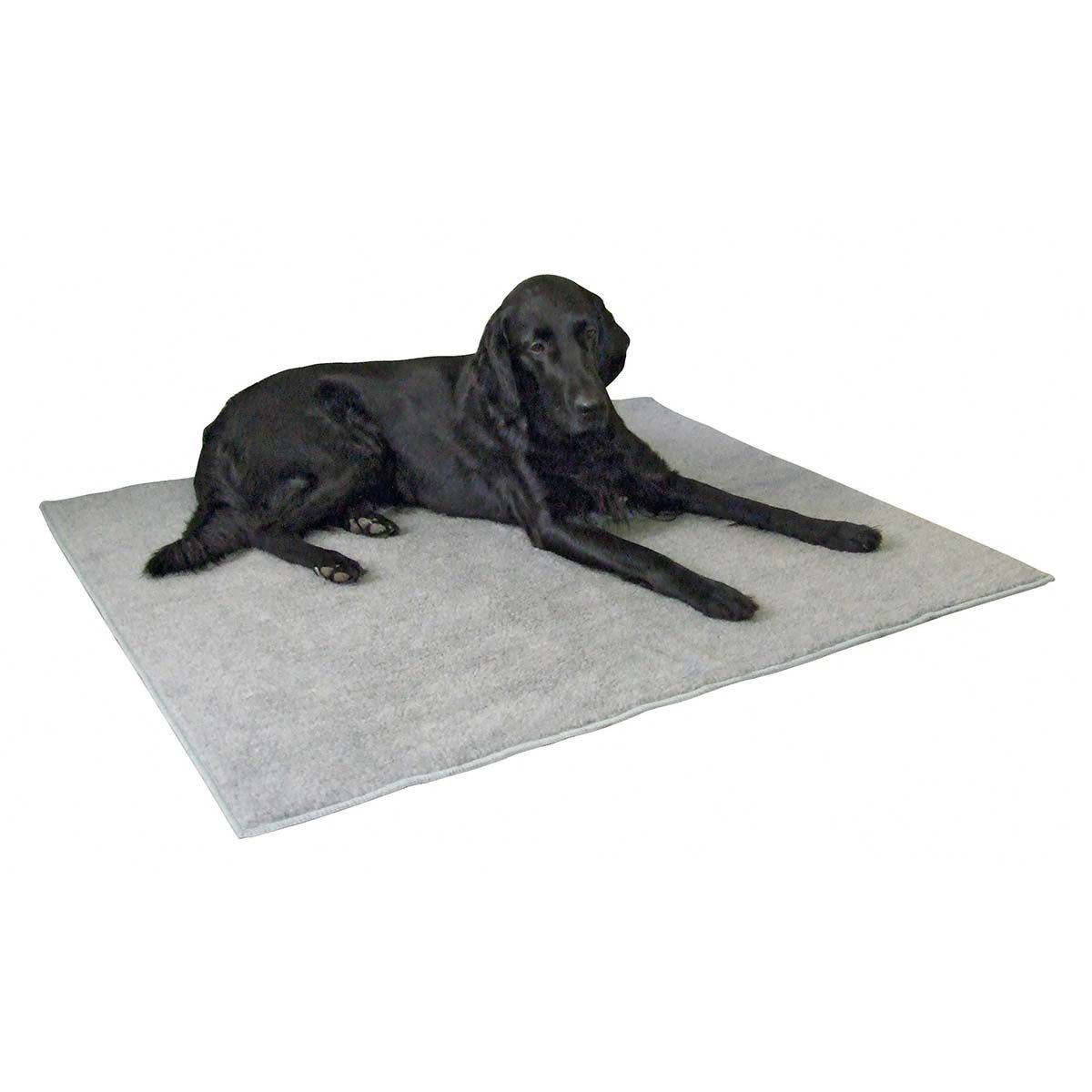 Kerbl Pet hőszőnyeg kutyáknak csúszásgátlóval, 125 x 80 cm, szürke, használat közben