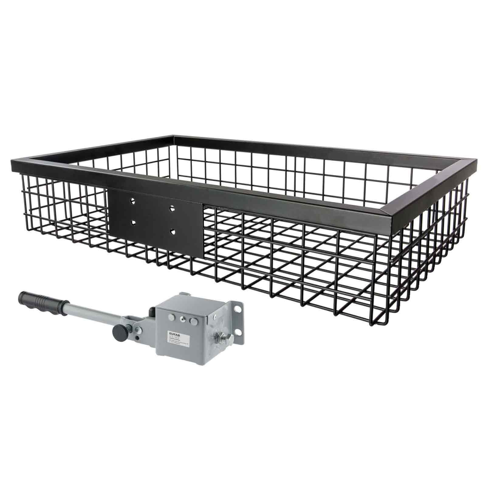 Tow Bar Carrier Black for Trailer Hitch, Coated 89x58x18 cm, what's included