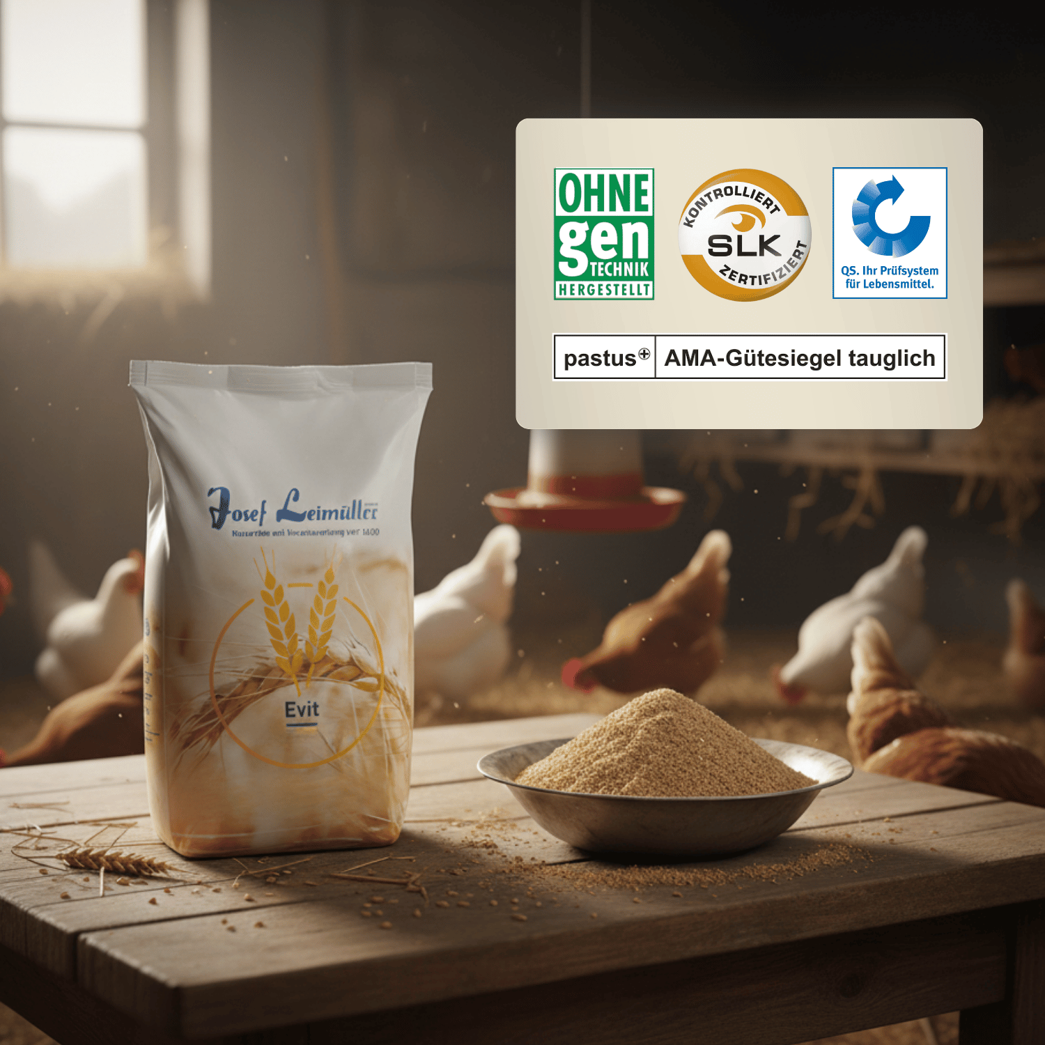 Leimüller Brewer's Yeast, Natural Feed Supplement for Horses & Poultry, label