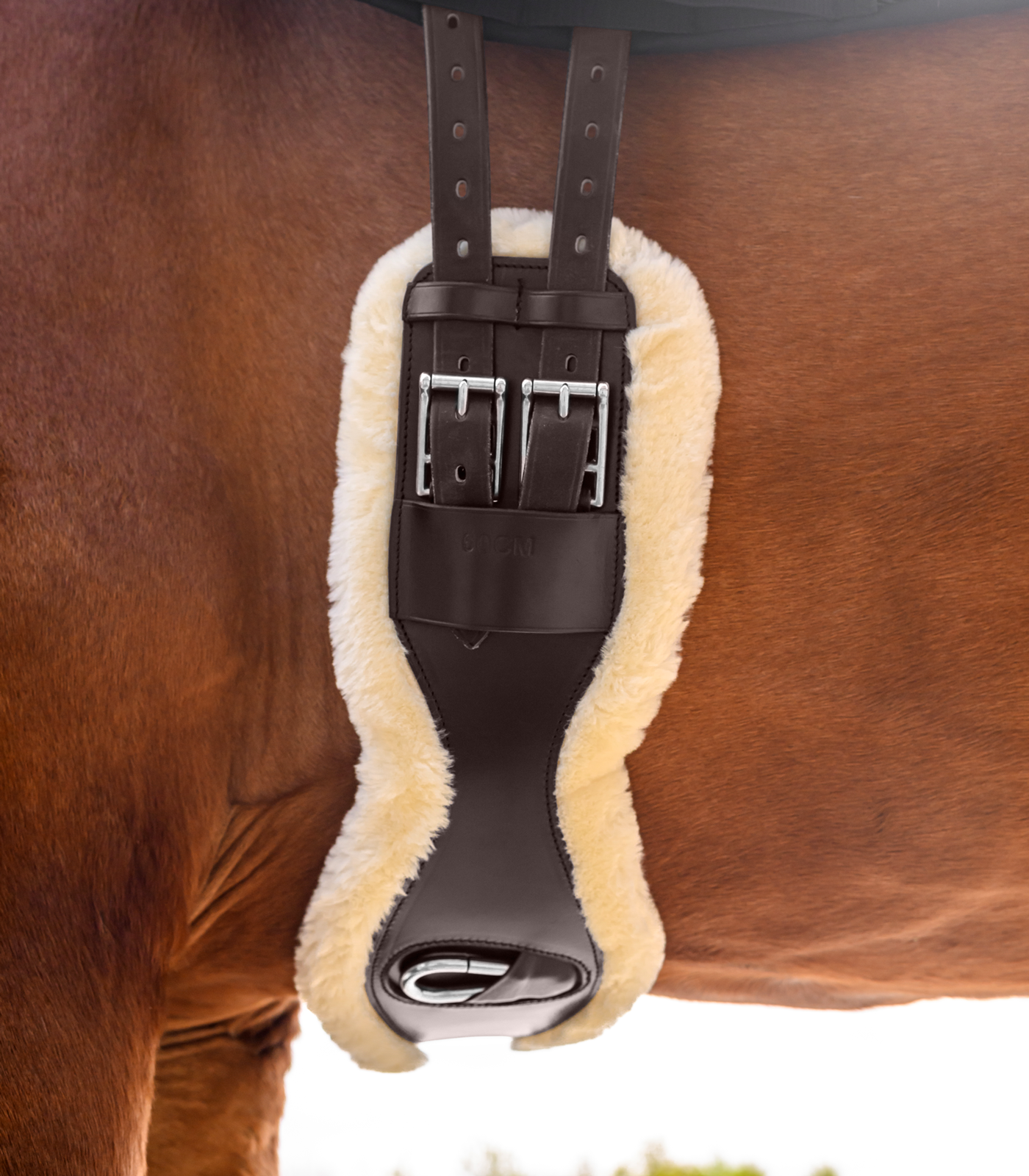 Waldhausen Lederkurzgurt mit ECO Wool – anatomisch, ohne Elastik, braun
