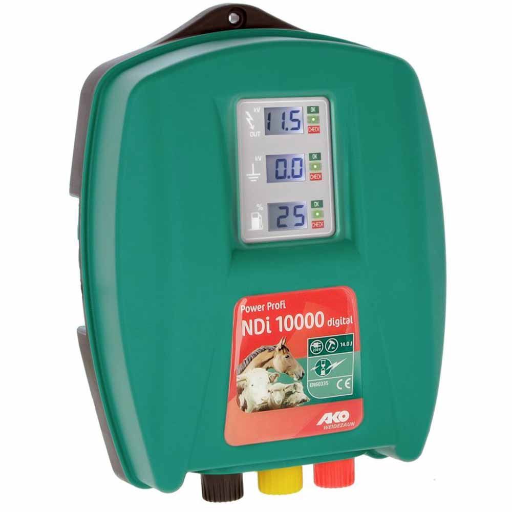 AKO Power Profi NDI 10000 digital electric fence energiser 230V, 14 joules, front view