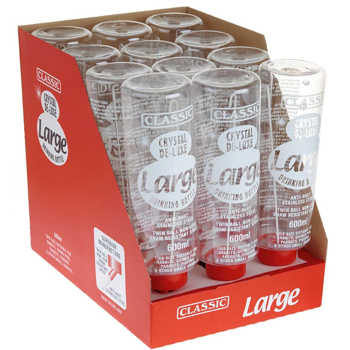 Kerbl Nager Trinkflasche CLASSIC DE LUXE mit Doppelkugeltechnik, 1100 ml