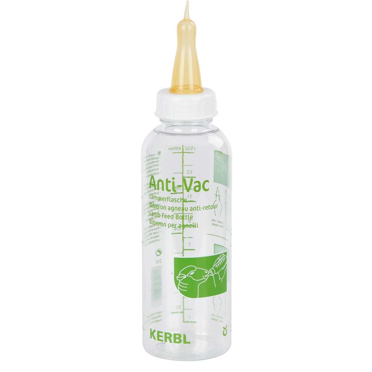 Kerbl Bárány palack ANTI-VAC 450 ml szopókával, átfolyás-szabályozással
