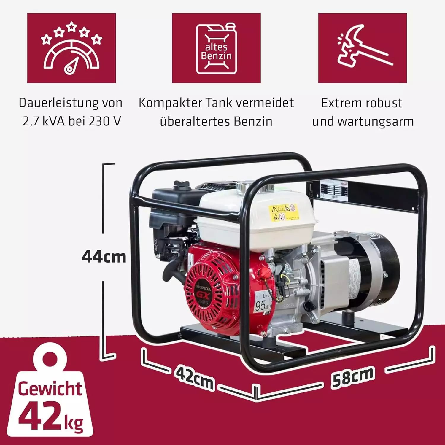 Elmag Generatore di corrente SEB 3300W-AVR, disegno quotato