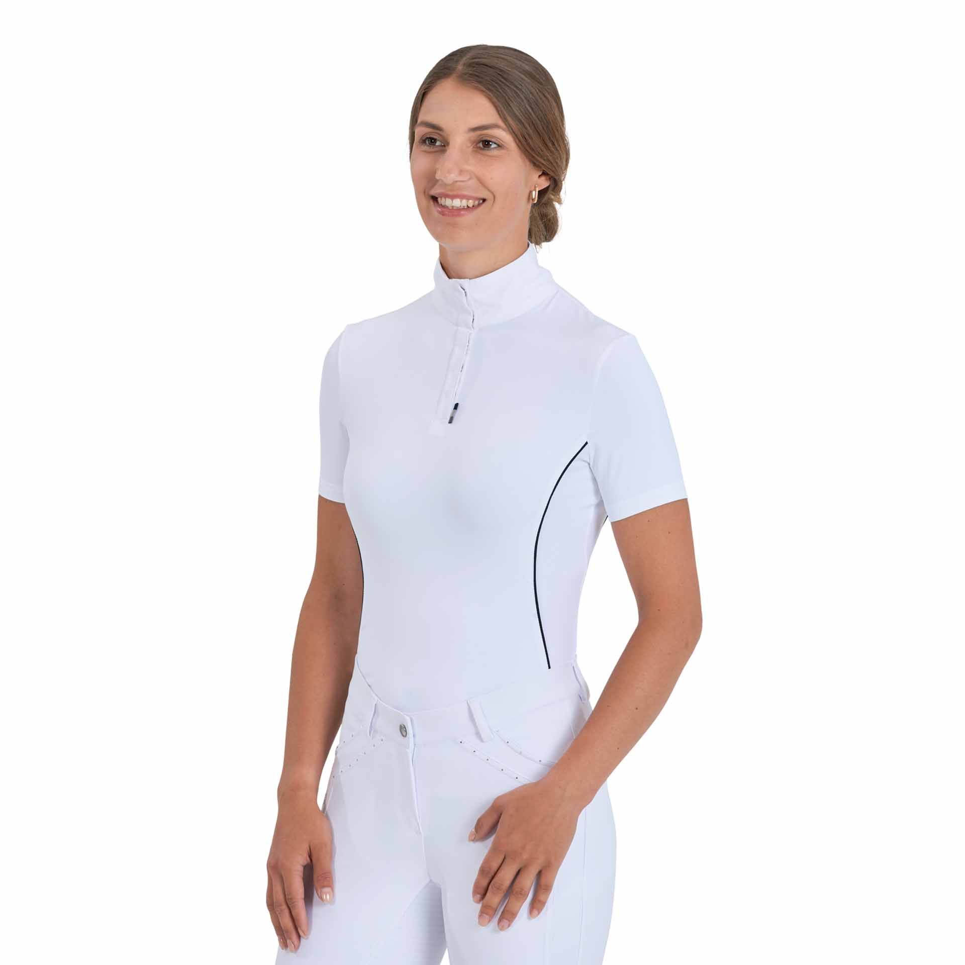 BUSSE Camicia da torneo equitazione VILLENA L bianco/blu navy