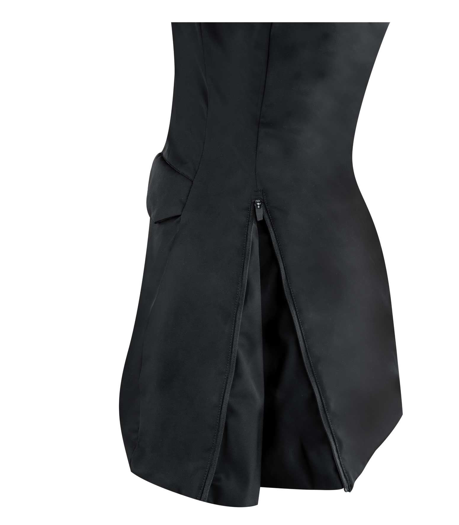 ELT Comfort Heat fűtőparka, fekete, szél- és vízálló, 6 fűtőzónával, részlet, szegély