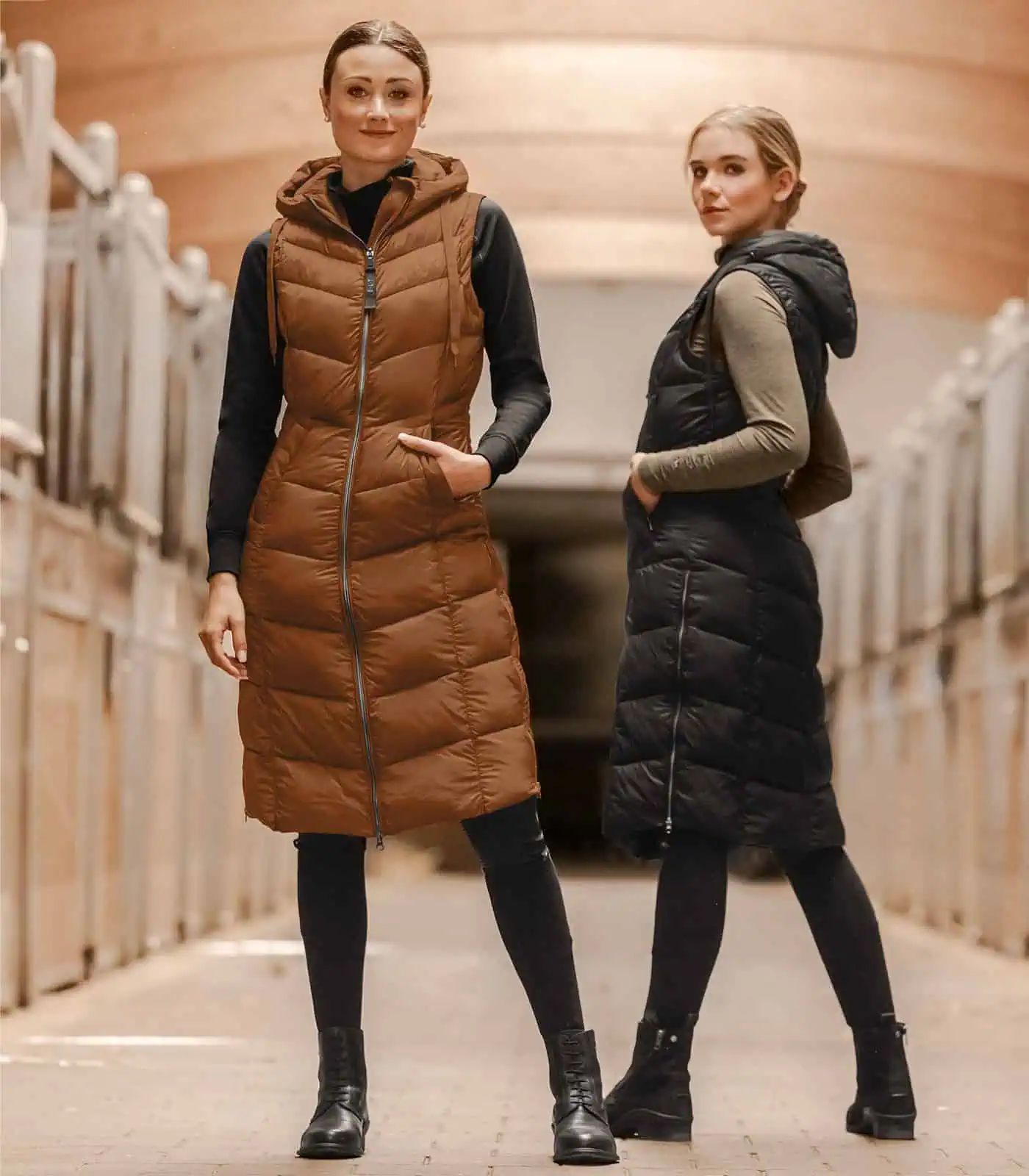 Gilet long léger Ostende ELT, veste matelassée chaude, en utilisation