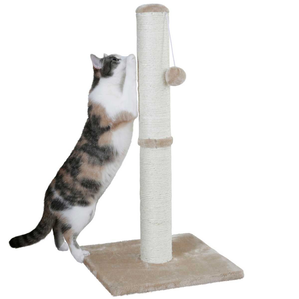 Kerbl Pet Stâlp de zgâriat OPAL MAXI bej, 78 cm cu minge, în utilizare
