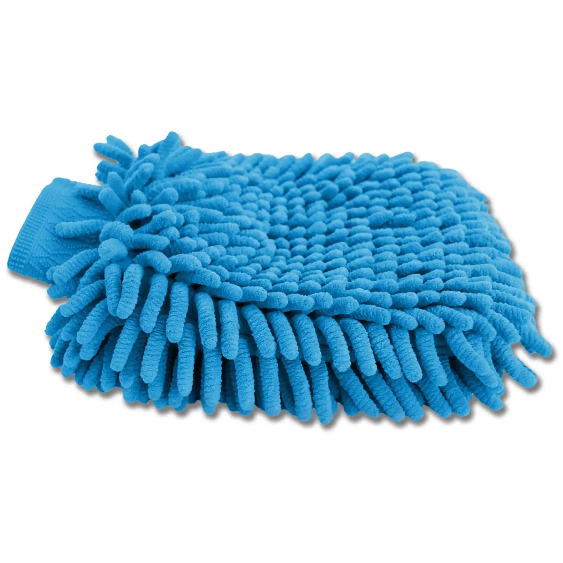Grooming Glove Microfibre azure blue